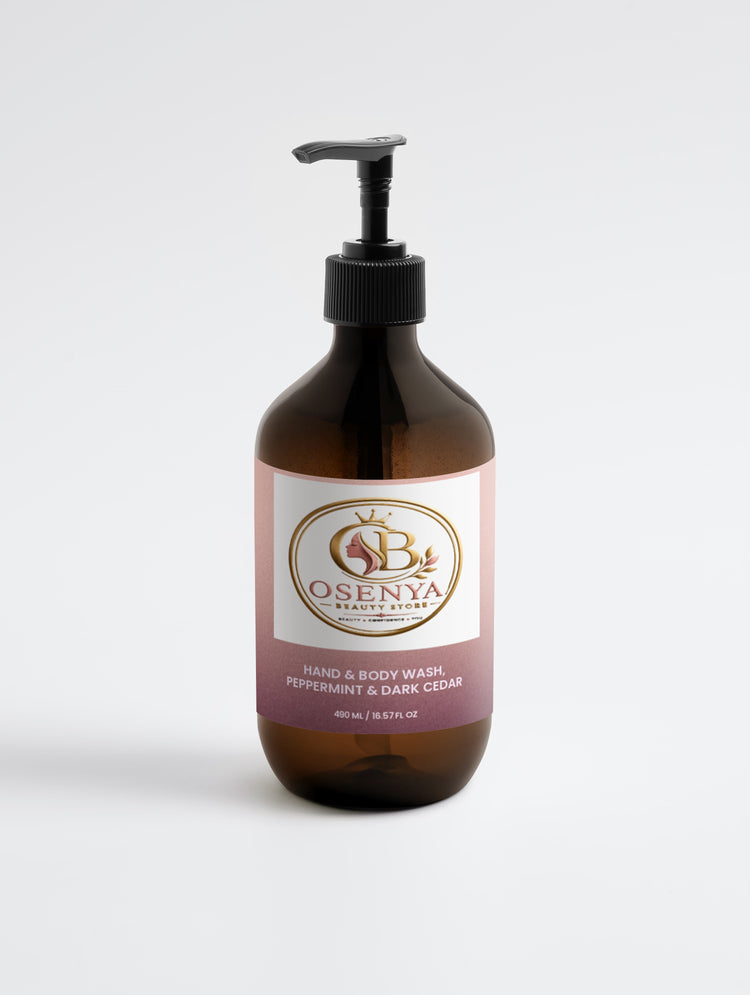 Hand & Body Wash, Peppermint & Dark Cedar - Osenya Beauty